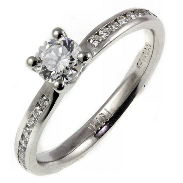 Platinum 0.73ct F VS1 IGL round brilliant cut dimaond ring