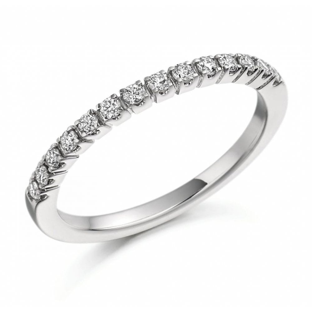 Platinum 0.23ct round brilliant cut diamond half eternity ring