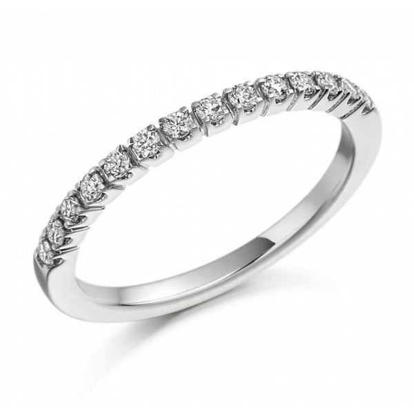 Platinum 0.23ct round brilliant cut diamond half eternity ring