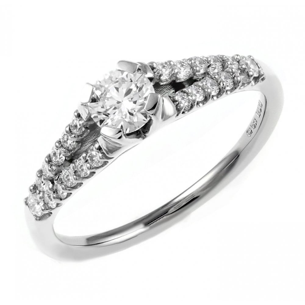 Platinum 0.51ct E VS1 EGL round brilliant cut diamond ring