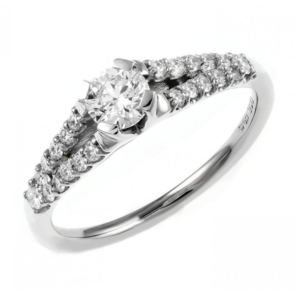 Platinum 0.51ct E VS1 EGL round brilliant cut diamond ring