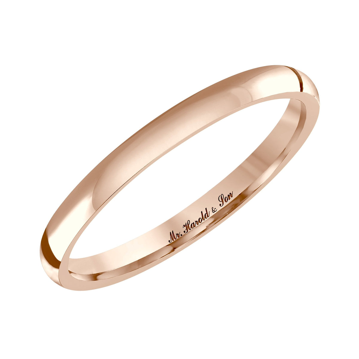 18ct rose gold 2.5mm heavy weight court wedding ring