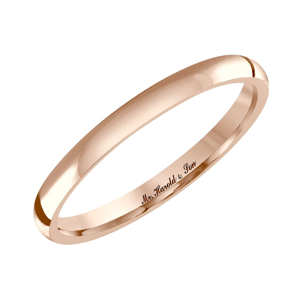 18ct rose gold 2.5mm heavy weight court wedding ring