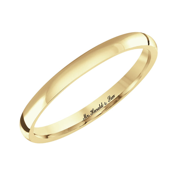 18ct yellow gold 2.5mm heavy weight court wedding ring