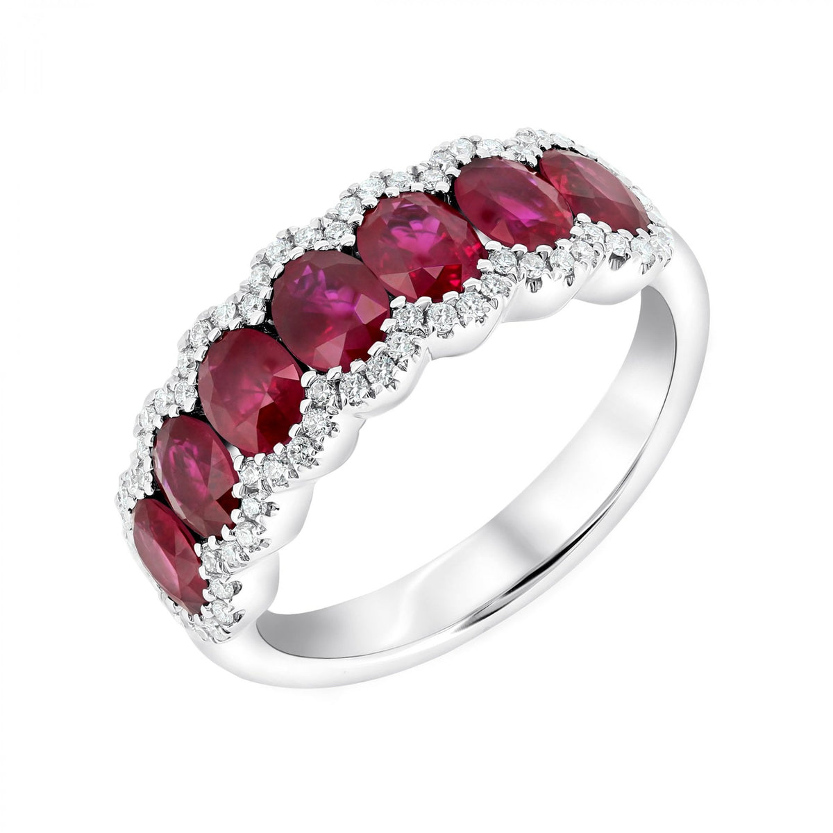 18ct white gold 2.23ct ruby & 0.23ct diamond ring
