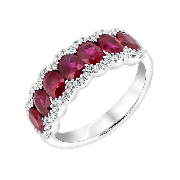 18ct white gold 2.23ct ruby & 0.23ct diamond ring