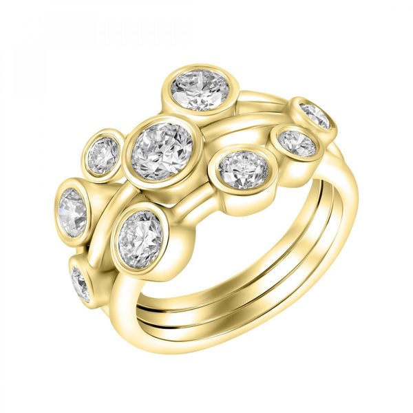18ct yellow gold 2.05ct round brilliant cut diamond cluster ring