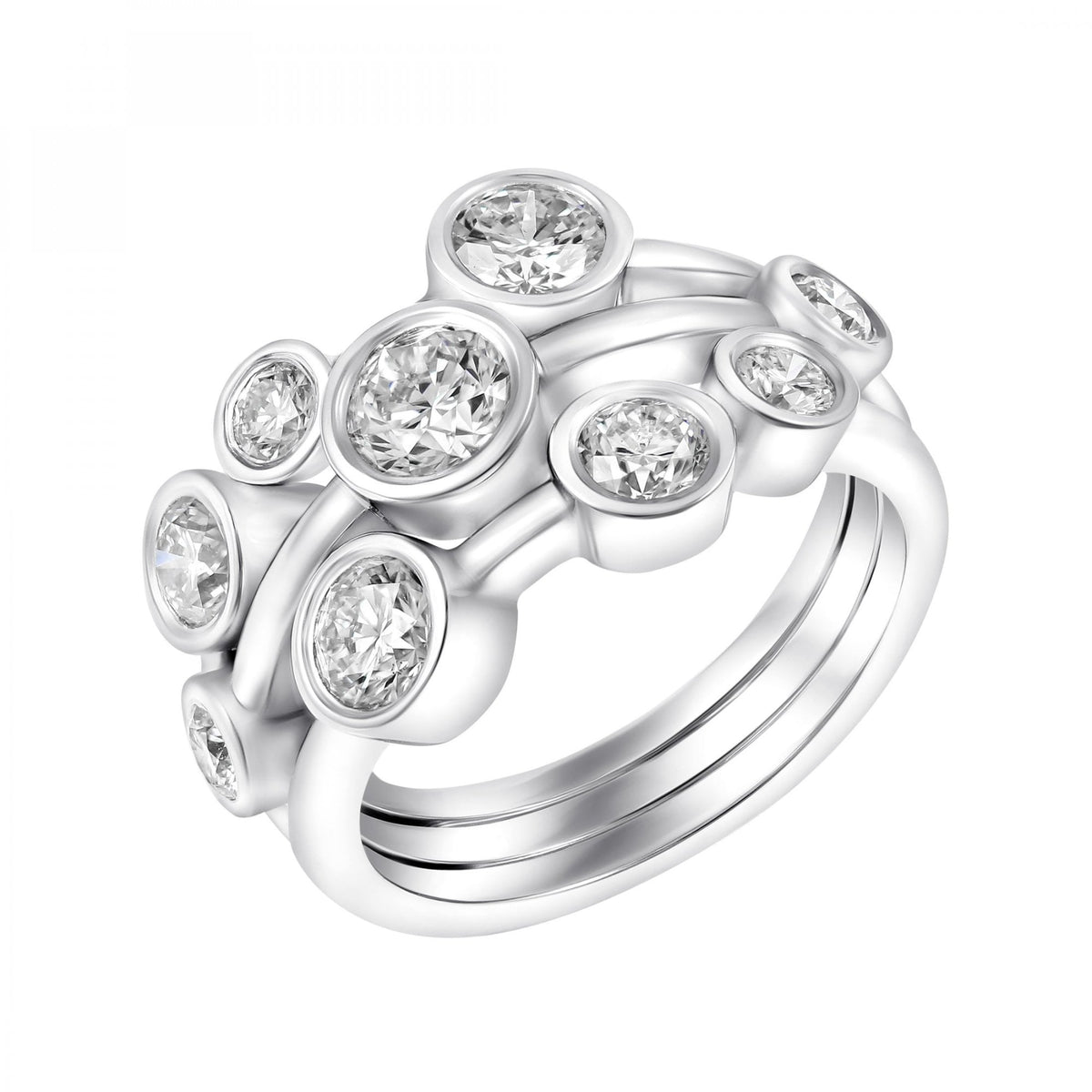 Platinum 2.00ct GIA round brilliant cut diamond cluster ring