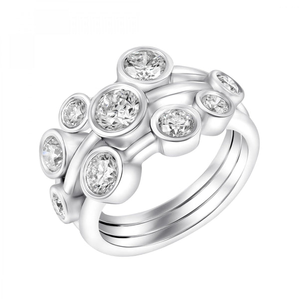Platinum 2.00ct GIA round brilliant cut diamond cluster ring