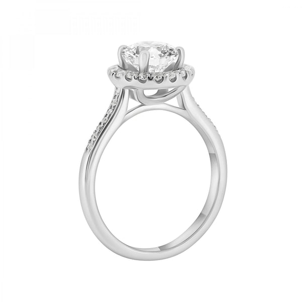 Platinum 1.51ct E VS1 EGL round brilliant cut diamond halo ring
