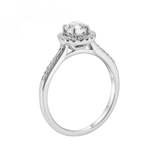 Platinum 0.60ct D VS2 EGL round brilliant cut diamond halo ring