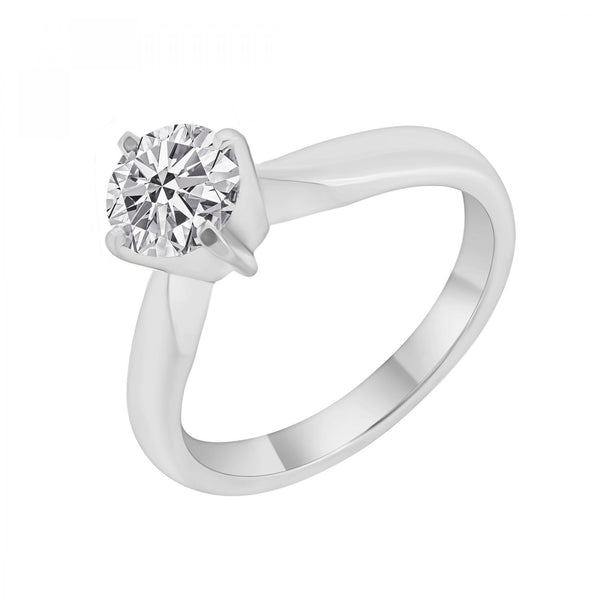 Platinum 0.71ct E SI1 EGL round brilliant cut diamond ring