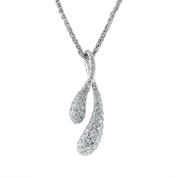 18ct white gold 1.52ct round brilliant cut diamond pendant