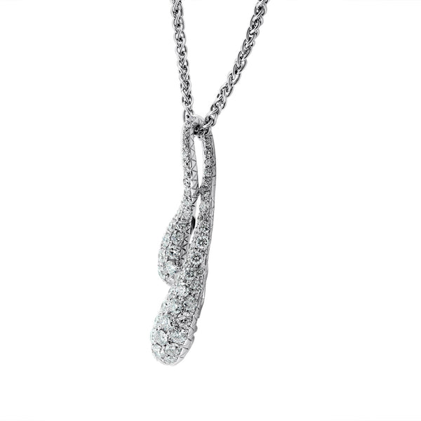 18ct white gold 1.52ct round brilliant cut diamond pendant