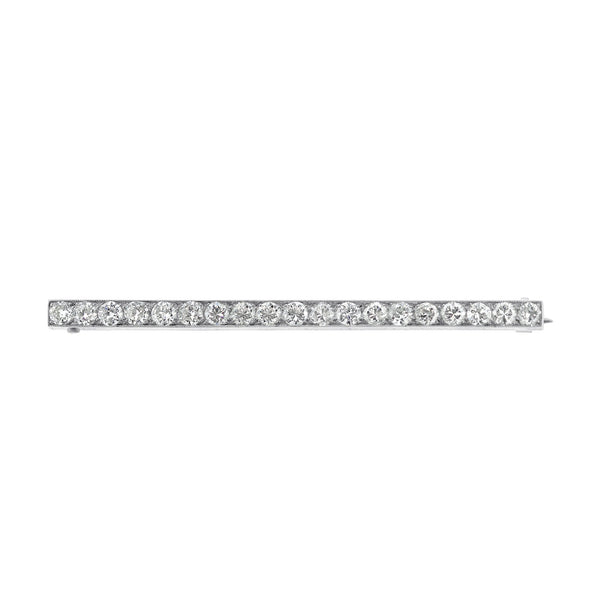 Preowned platinum 3.00ct diamond bar brooch
