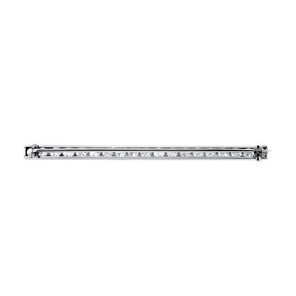 Preowned platinum 3.00ct diamond bar brooch
