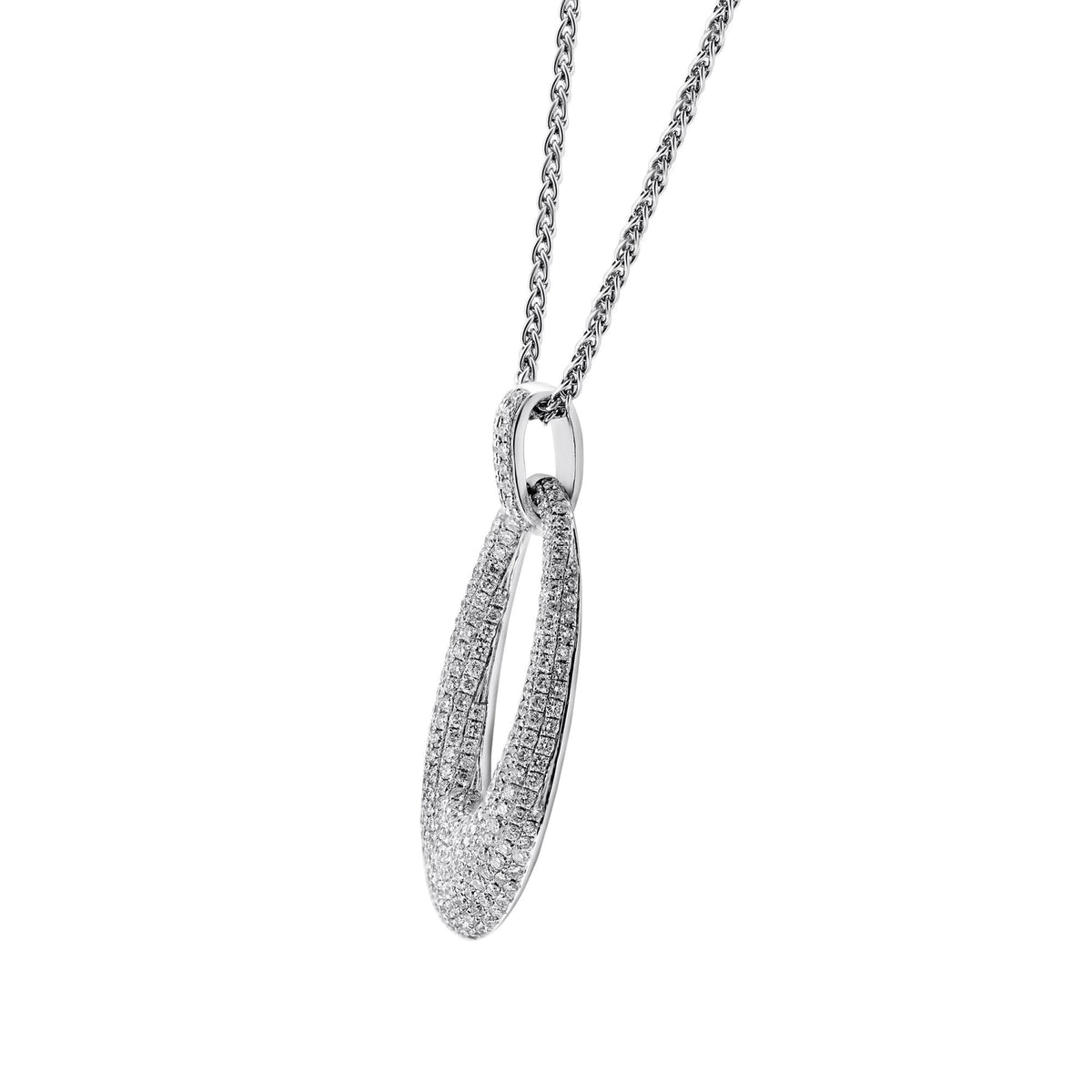18ct white gold 2.23ct round brilliant cut diamond pendant