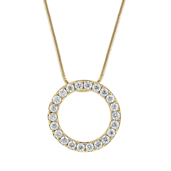 18ct rose gold 1.77ct open circular diamond pendant