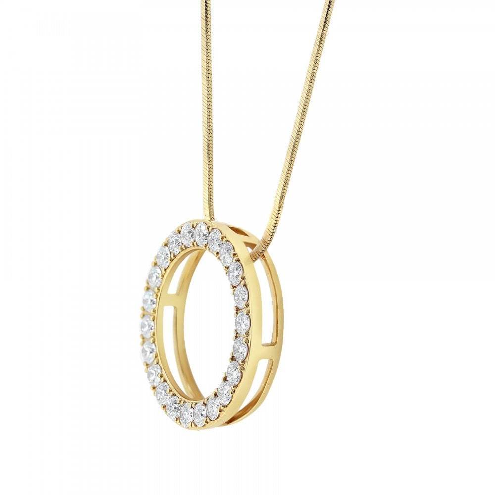 18ct rose gold 1.77ct open circular diamond pendant
