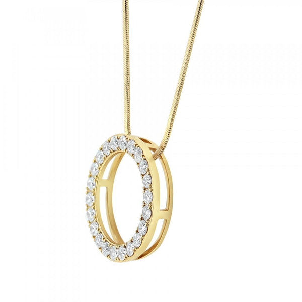 18ct rose gold 1.77ct open circular diamond pendant