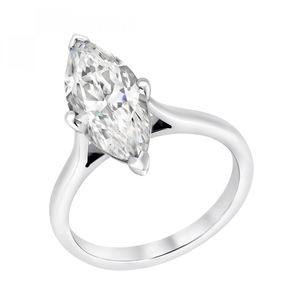 Platinum 2.97ct G SI2 IGI marquise diamond solitaire ring