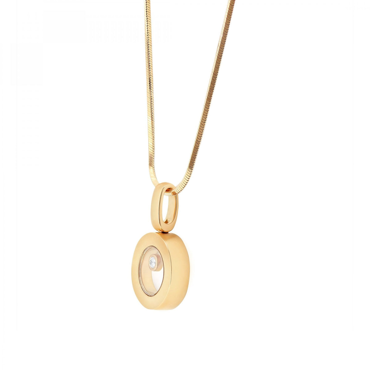 18ct rose gold 0.03ct floating diamond pendant