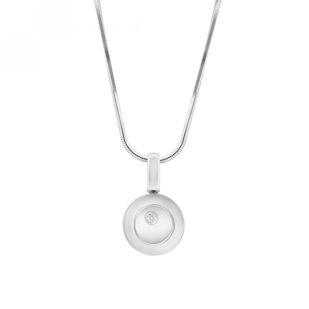18ct white gold 0.03ct floating diamond pendant