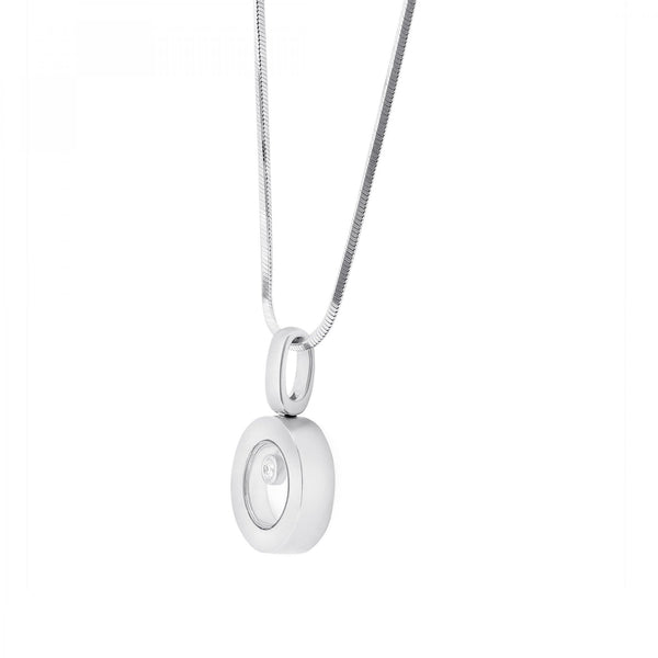 18ct white gold 0.03ct floating diamond pendant