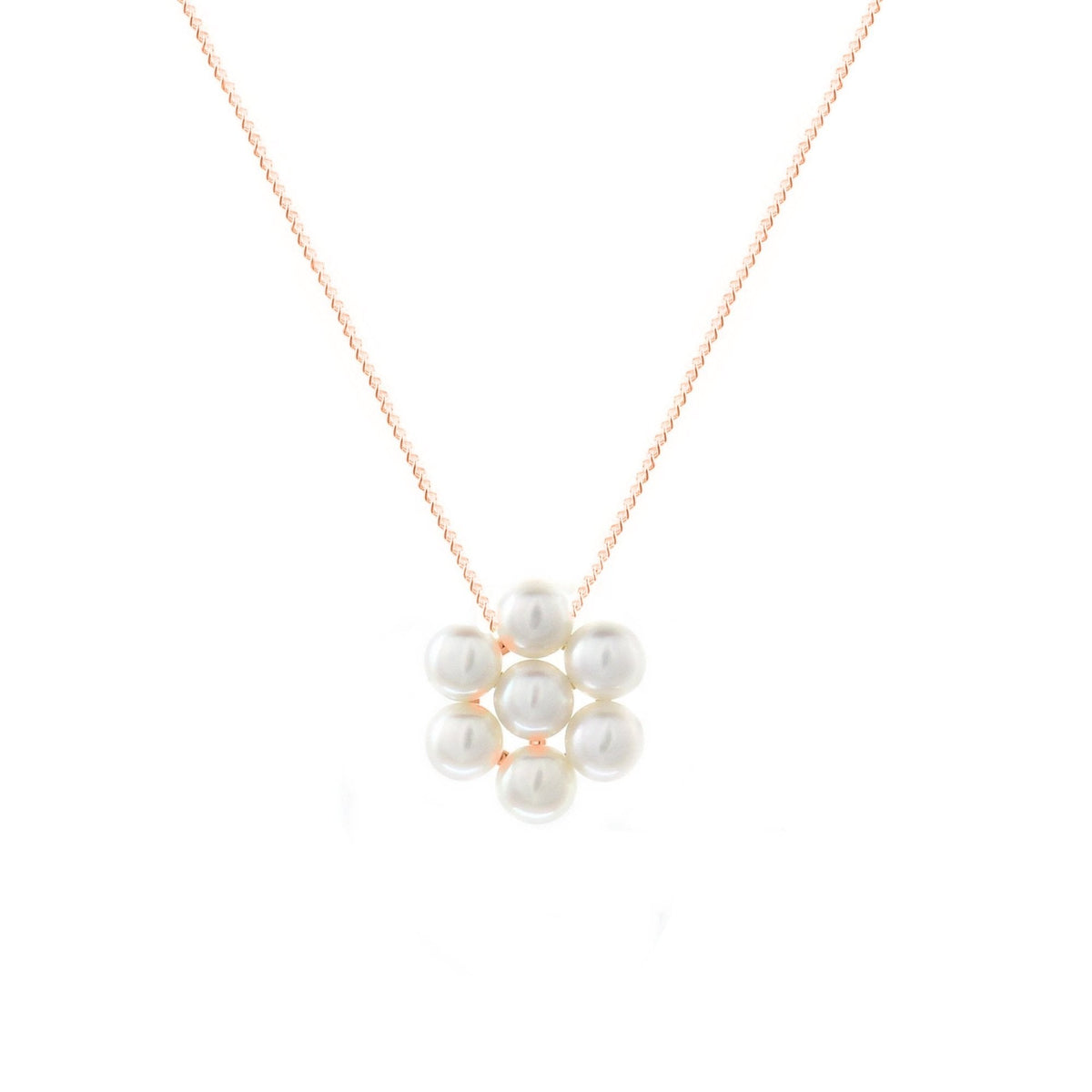 9ct rose gold 3x3mm pearl cluster pendant