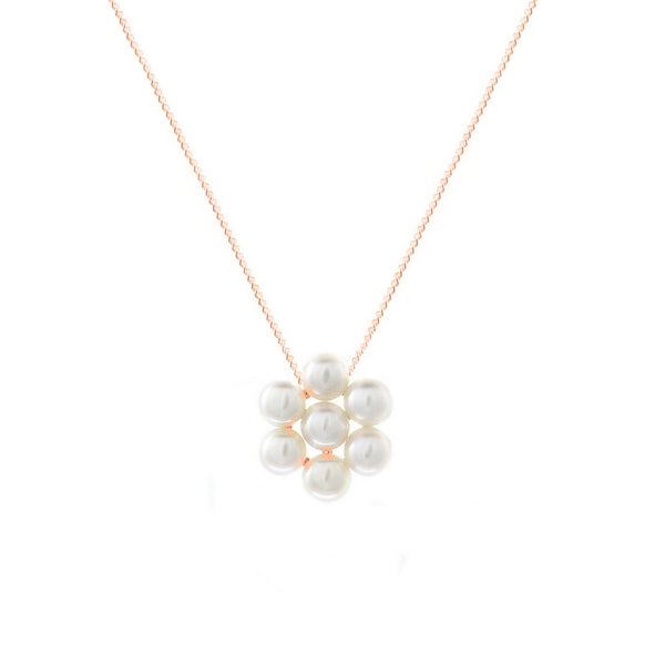 9ct rose gold 3x3mm pearl cluster pendant