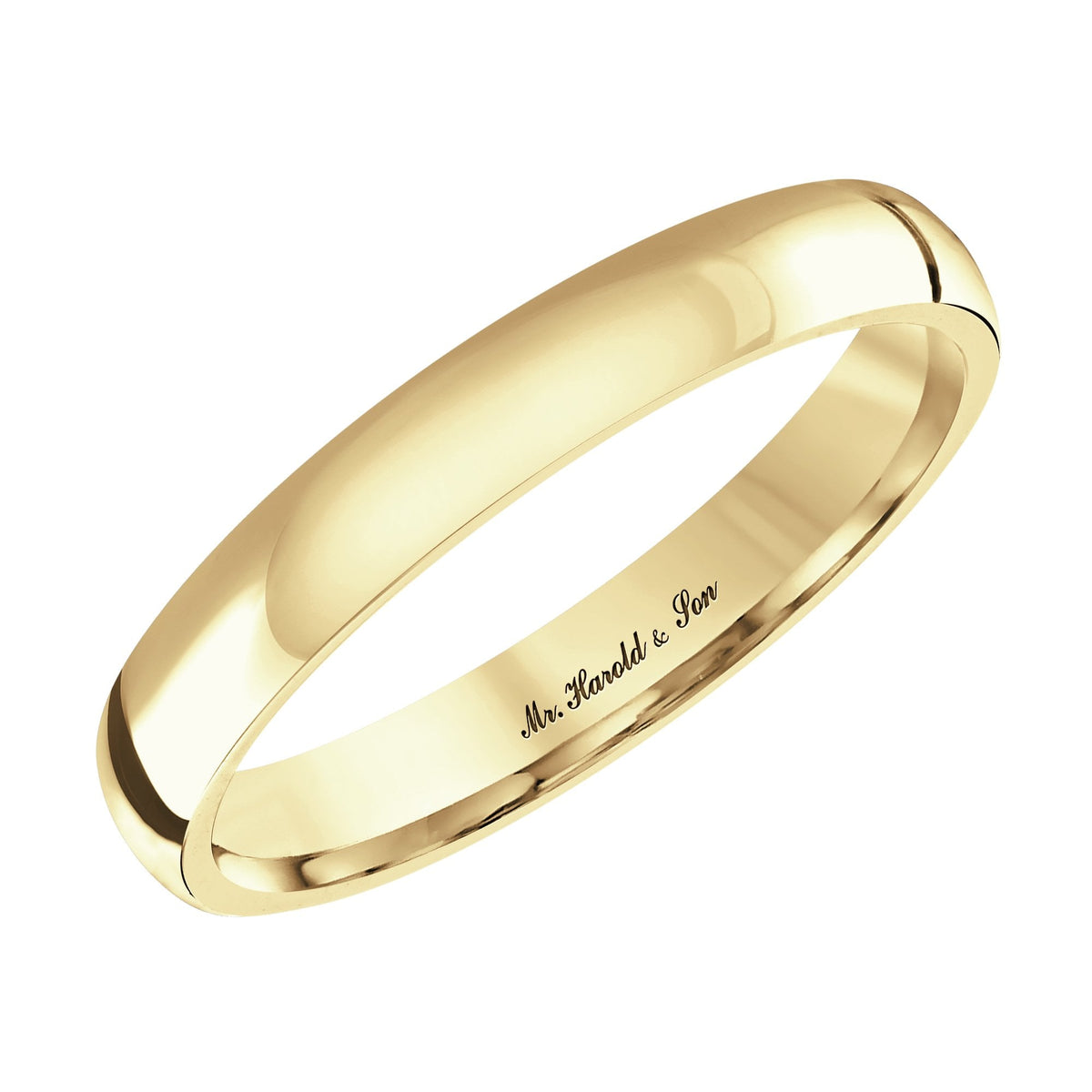18ct yellow gold 3.0mm heavy weight court wedding ring