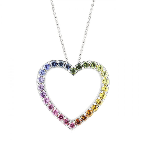 Platinum 0.99ct sapphire & 0.30ct diamond cluster pendant