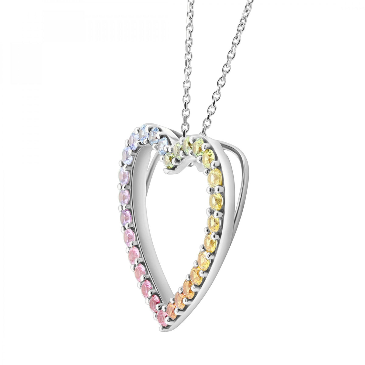 Platinum 0.99ct sapphire & 0.30ct diamond cluster pendant
