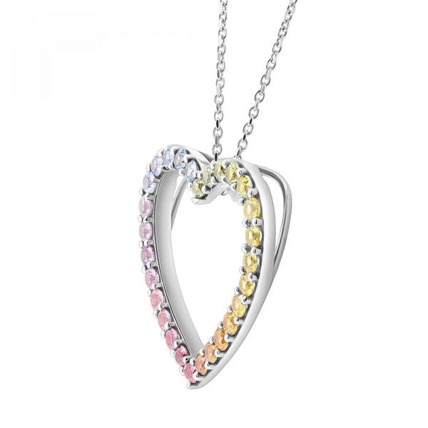 Platinum 0.99ct sapphire & 0.30ct diamond cluster pendant