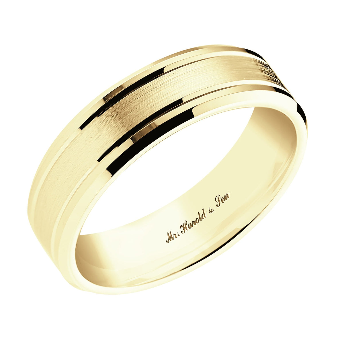18ct yellow gold 5.0mm flat heavy weight court wedding ring