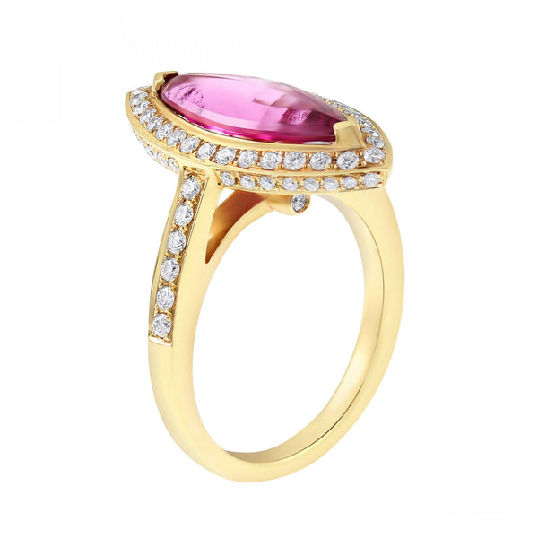 18ct rose gold 2.80ct pink tourmaline & 0.69ct diamond ring