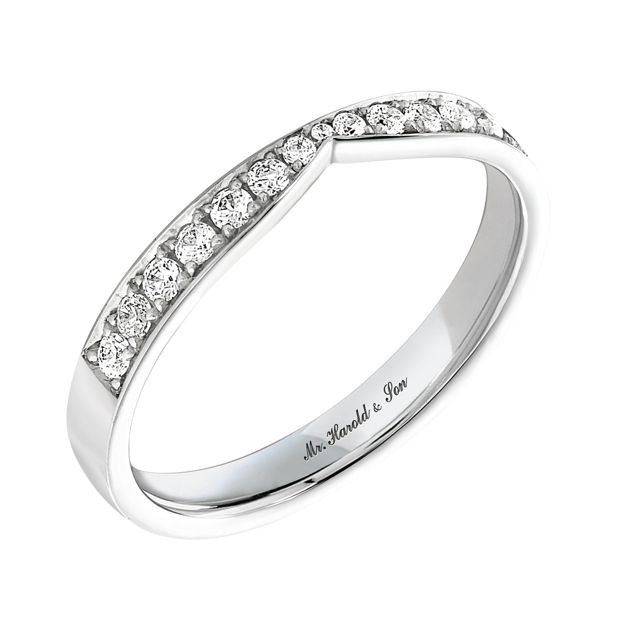 Platinum 0.25ct round diamond shaped to fit half eternity ring