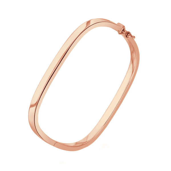 9ct rose gold 4.50mm thick solid square solid bangle