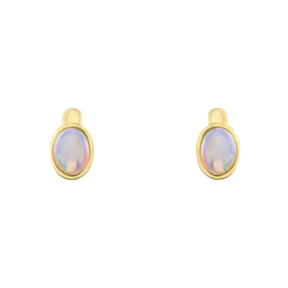 14ct yellow gold 0.83ct natural opal stud earrings