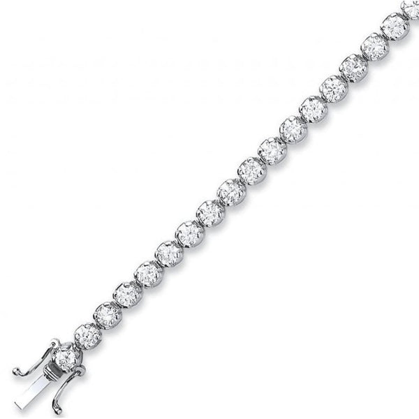 18ct yellow gold 7.00ct round brilliant diamond tennis bracelet