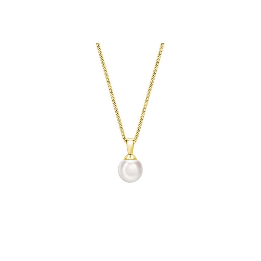 18ct yellow gold 8.5mm x 9.0mm Akoya pearl necklace