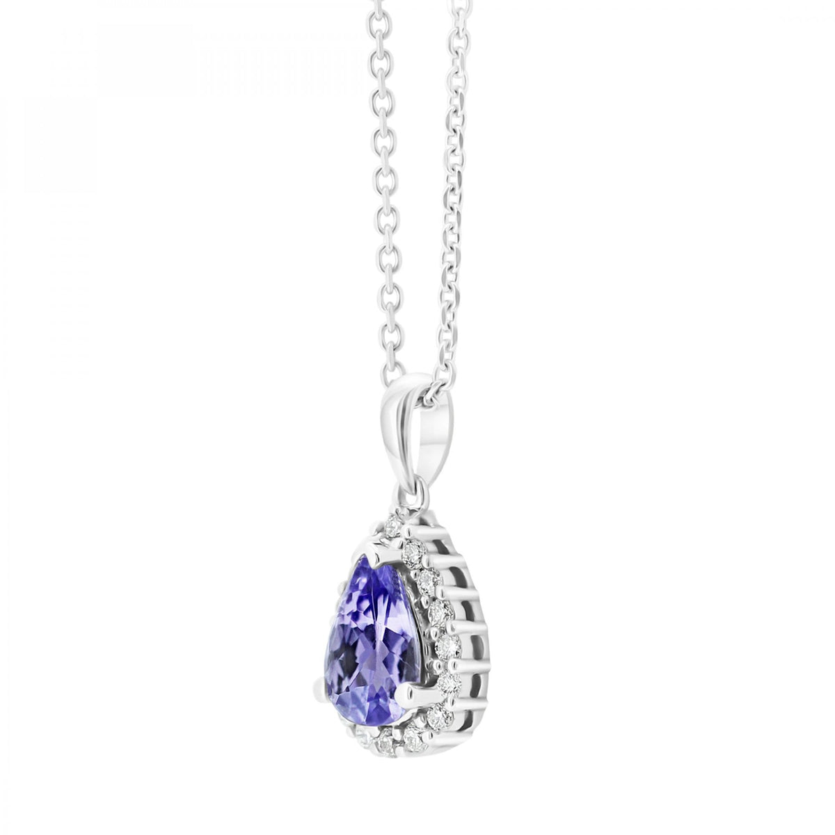 Platinum 0.61ct amethyst & 0.15ct diamond cluster pendant