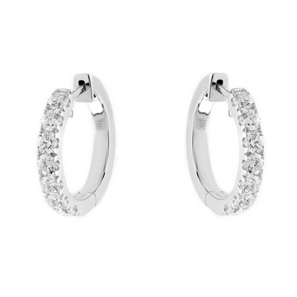 18ct white gold 1.93ct round brilliant cut diamond hoop earrings