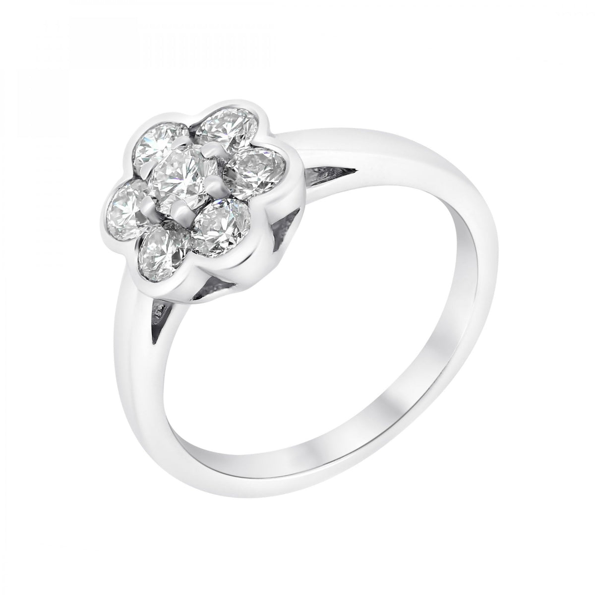 PLatinum 1.01ct diamond flower cluster ring