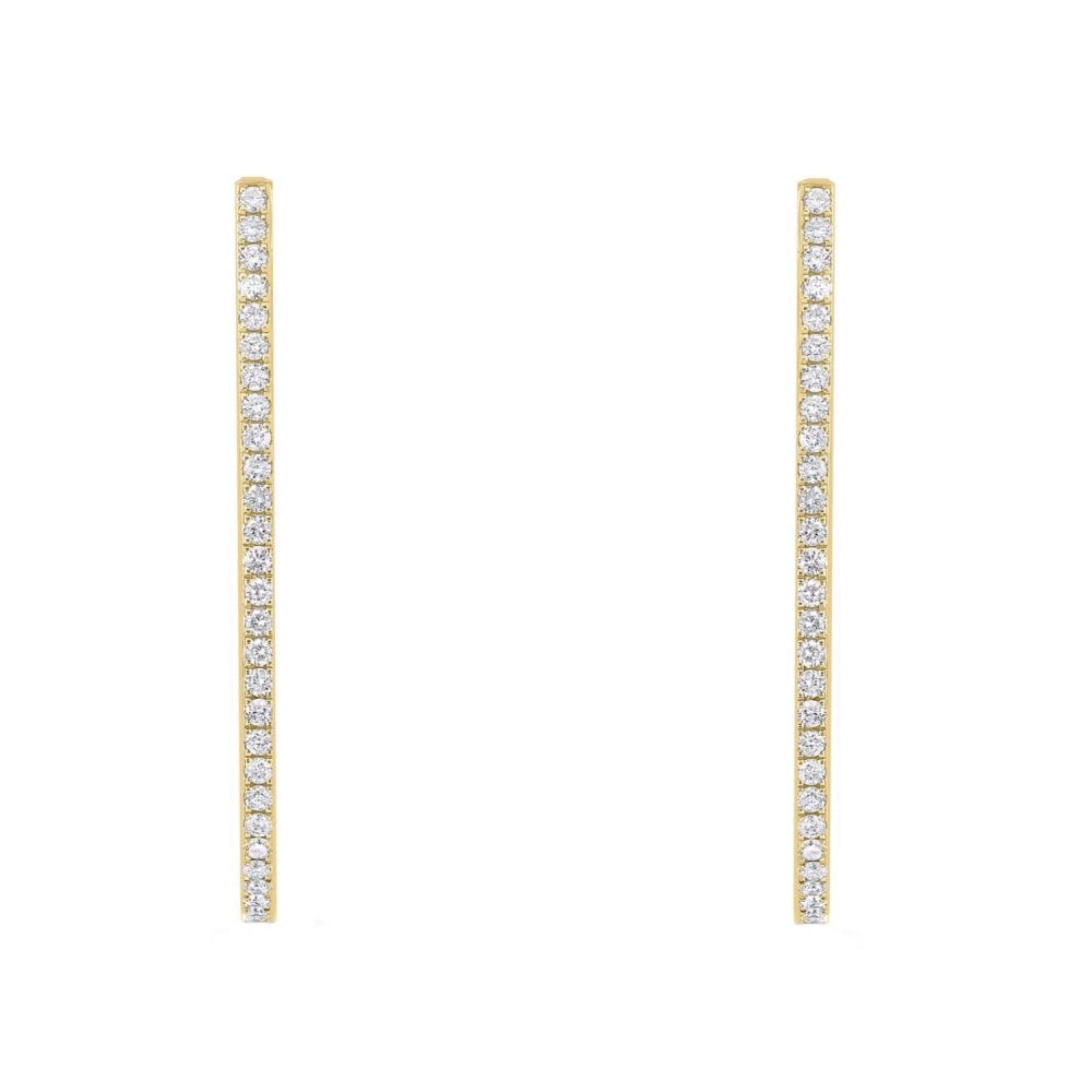 18ct yellow gold 1.55ct round brilliant diamond hoop earrings