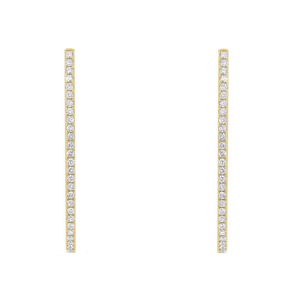 18ct yellow gold 1.55ct round brilliant diamond hoop earrings