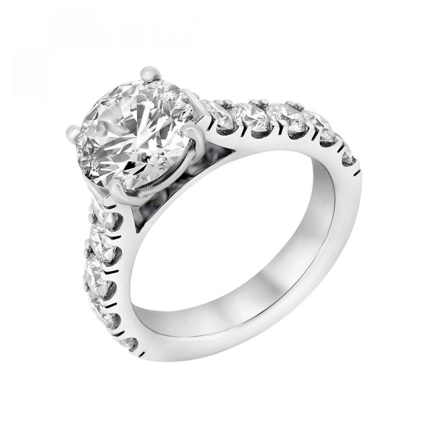 Platinum 3.06ct D SI1 EGL round brilliant cut diamond ring