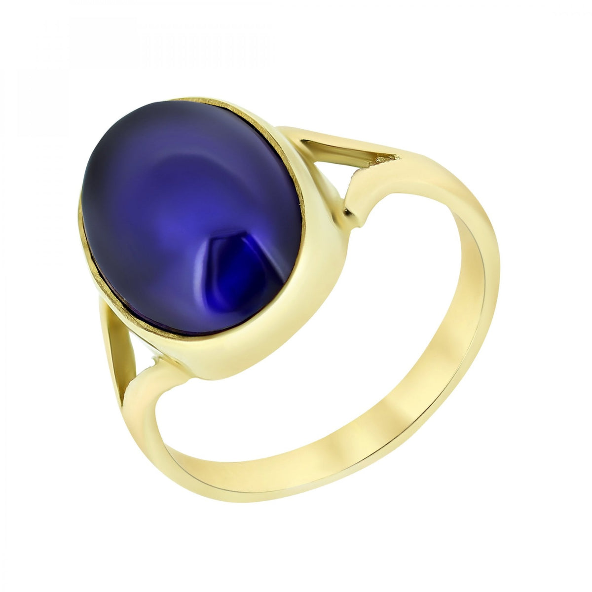 9ct yellow gold 14mm x 10mm oval lapis ring