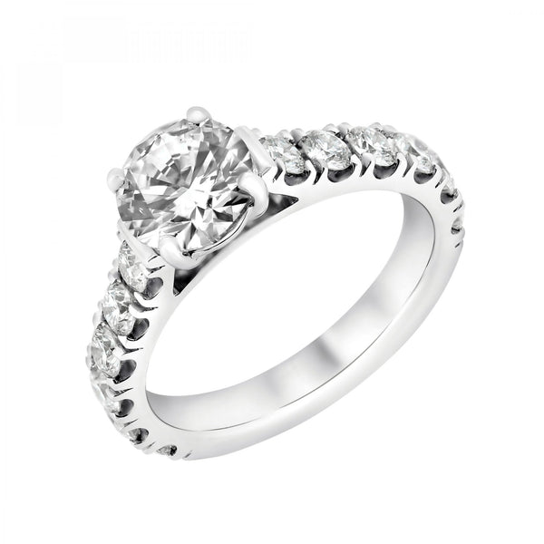 Platinum 1.50ct F VS2 GIA round brilliant cut diamond ring