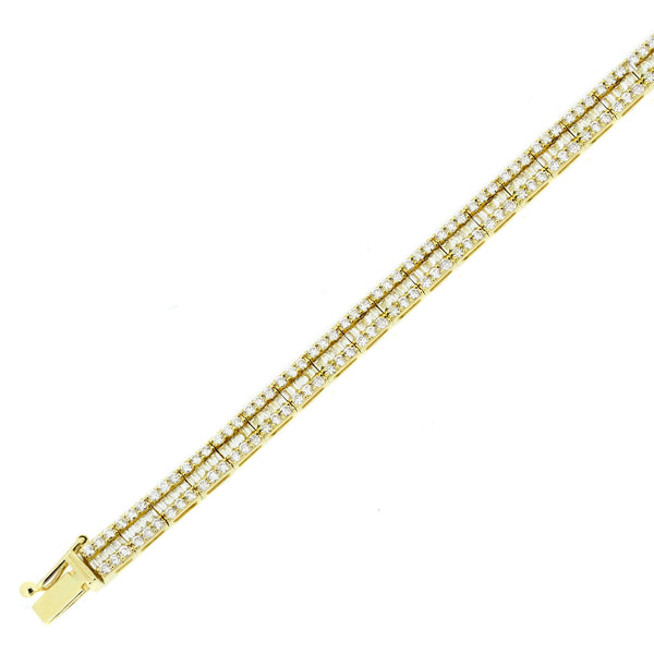 18ct yellow gold 2.49ct baguette & round diamond bracelet